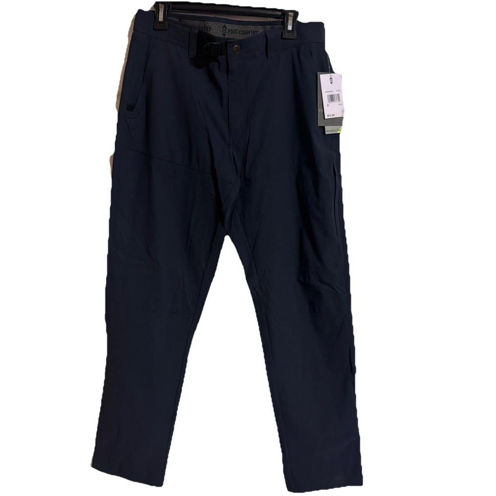 Free Country Mens Blue Pull On‎ Nylon Casual Stretch Pants Sz 32 X 32 NWT